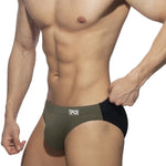 Men's Color Block Swim Briefs with Removable Pad