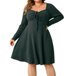 VICTORIA™ – Cozy A-Line Ribbed Dress