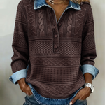 Cynthia |Trendy Sweatshirt with Half Button and Collar