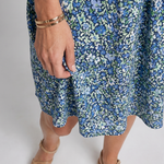 Meraki | Short Sleeve Tropical Print Knee Length Dress