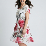 Evelyn | Soft Petal Layered Knee Length Dress