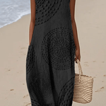 Ladies Casual Printed Round Neck Sleeveless Dress