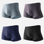 4Pcs Modal Pure Color Thin U Convex Boxer Briefs For Men