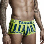 Mens Striped Support Pouch Boxer Briefs With Fly