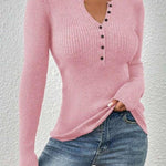 SHASHA™ - Elegant Chic Slim Fit Long Sleeve Round Neck Tops