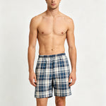 2 Pack Men's Mid-Rise & Loose Fit Plaid Cotton Lounge Pants