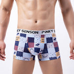 4 Pack Men’s Checkered Pattern Cotton Trunks
