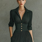 Christina | Long Pleated Dress