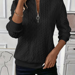 Claire | Women zip-up cable knit sweater