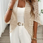 Crystal | Open Knit Drape Cardigan