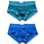 2 Pack Men's Spliced Color Trunks with Functional Fly