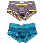 2 Pack Men's Spliced Color Trunks with Functional Fly