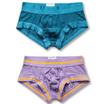 2 Pack Men's Spliced Color Trunks with Functional Fly
