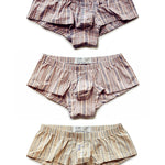 Mens Plaid Front Pouch Boxer Shorts