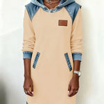 Alexa | Cozy Contrast Hooded Dress