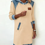 Alexa | Cozy Contrast Hooded Dress
