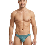 3 Pack Men's Low Rise Breathable Sports Print U-Pouch Moisture Wicking Bikinis