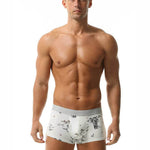 2 Pack Men's U-Pouch Side Vent Printed Trunks