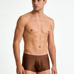 3 Pack Men's Wide Elastic Waistband Solid Color Enhancing Pouch Trunks