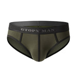 Men’s Spliced Lines U Convex Pouch Cotton Briefs