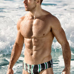 Men's Swimwear Contrast Striped Swim Briefs