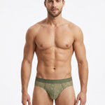 4 Pack Men's Jacquard Lace Ultra Sheer Ice Silk Antibacterial Briefs