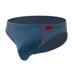 3 Pack Men's Nylon Plaid Lift Hip Briefs Triangle Briefs