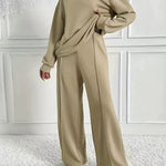 TINIDOR™ - Casual Long Sleeve Sweatshirt and High Waist Pants Set