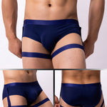 Men’s Sexy Solid Color Suspender Briefs