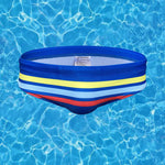 Men's 4-Way Stretch Perfect Fit Colorful Striped Swim Briefs