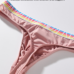 3 Pack Men's Ice Silk Middle-Rise Summer Thongs