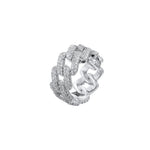 Elegant Gold and Silver Zirconia Inlaid Ring
