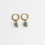 Minimalist Stone Hoop Earrings
