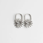 Sunburst Charm Hoop Earrings