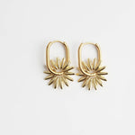 Sunburst Charm Hoop Earrings