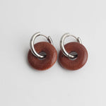 Stone Donut Hoop Earrings