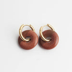 Stone Donut Hoop Earrings