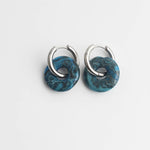 Stone Donut Hoop Earrings