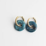 Stone Donut Hoop Earrings