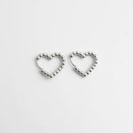 Beaded Heart Hoop Earrings