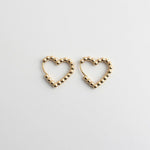 Beaded Heart Hoop Earrings