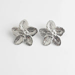Floral Statement Earrings in Gold or Silver