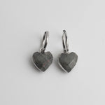 Heart Stone Hoop Earrings