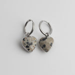 Heart Stone Hoop Earrings