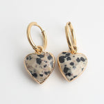 Heart Stone Hoop Earrings