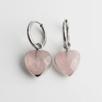 Heart Stone Hoop Earrings