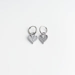 Sparkling Heart Hoop Earrings