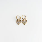 Sparkling Heart Hoop Earrings