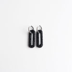 Pave Rectangle Link Hoop Earrings
