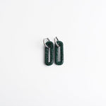 Pave Rectangle Link Hoop Earrings